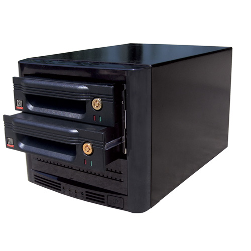 2 Bay, DataPort Enclosure with Integrated DataPort V plus SATA Carriers BLK **EOL** Clearance price