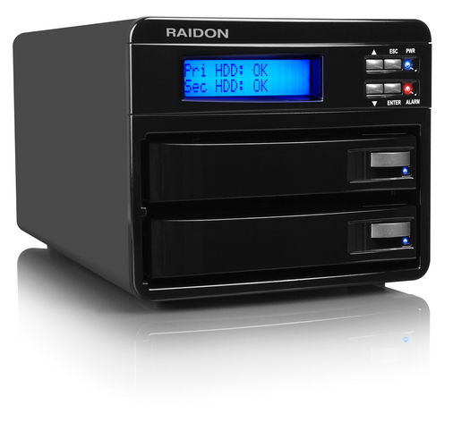 RAIDON SafeTank 3.5" 2Bay DAS with USB3.0 / eSATA / 2*3.5" SATAII HDD / RAID 0, 1 / LCD / Hot-Swap